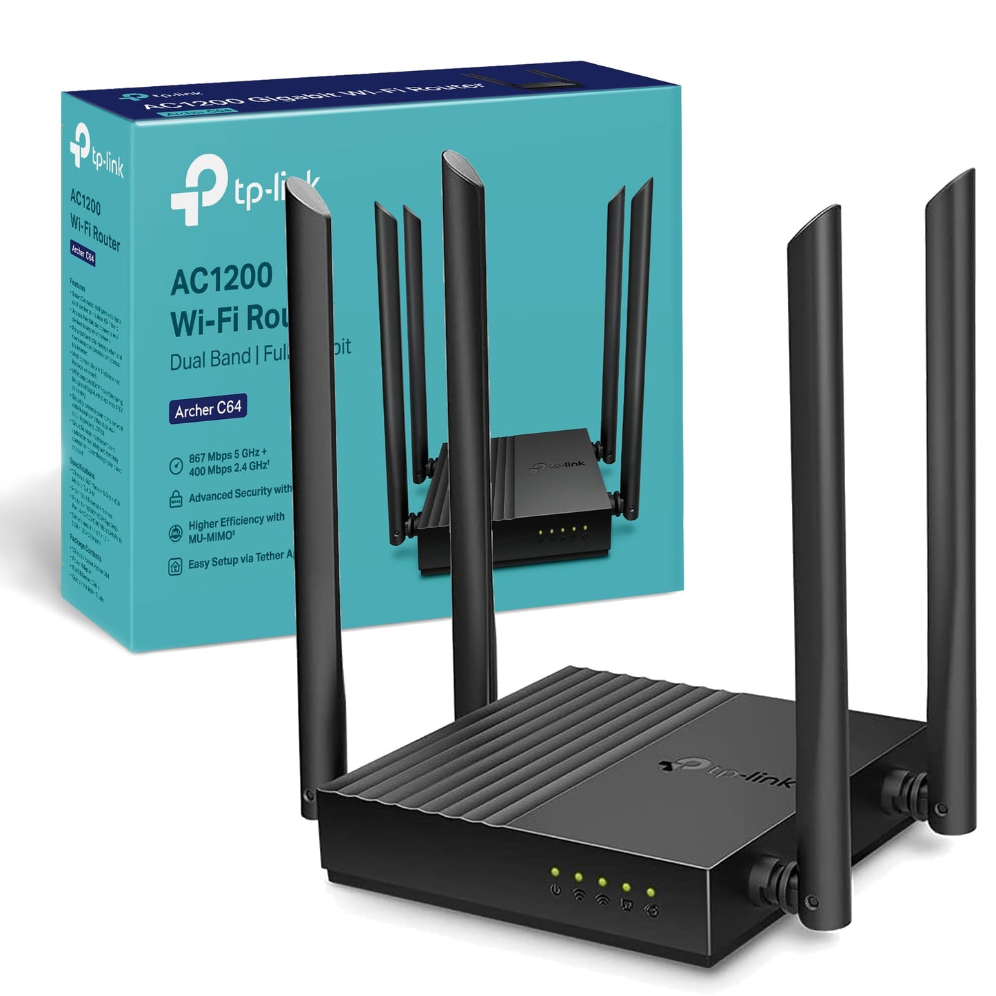 TP-Link Archer C64 - AC1200 Wireless Dual Band MU-MIMO WiFi Router