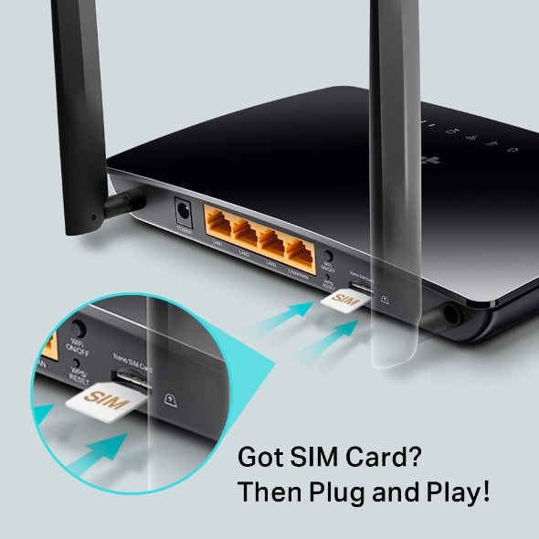 TP link Archer MR200	AC750 Wireless Dual Band 4G LTE Router